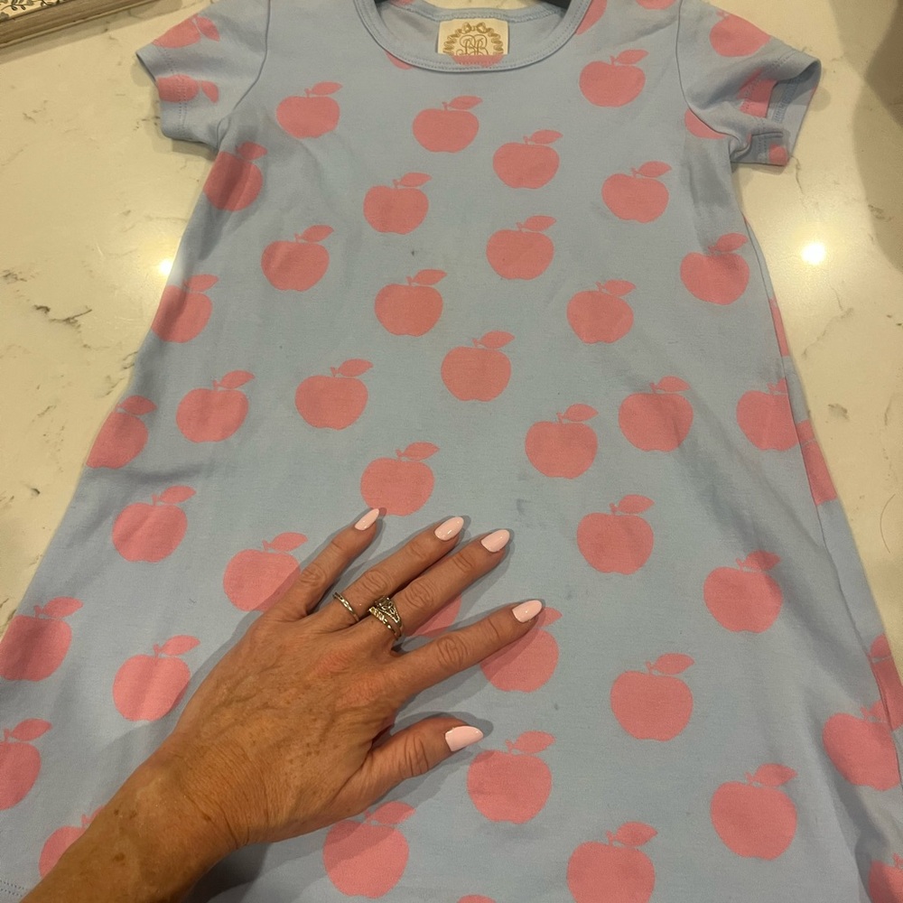 Beaufort Bonnet Pink and Blue Apple Print Kids Casual Dress